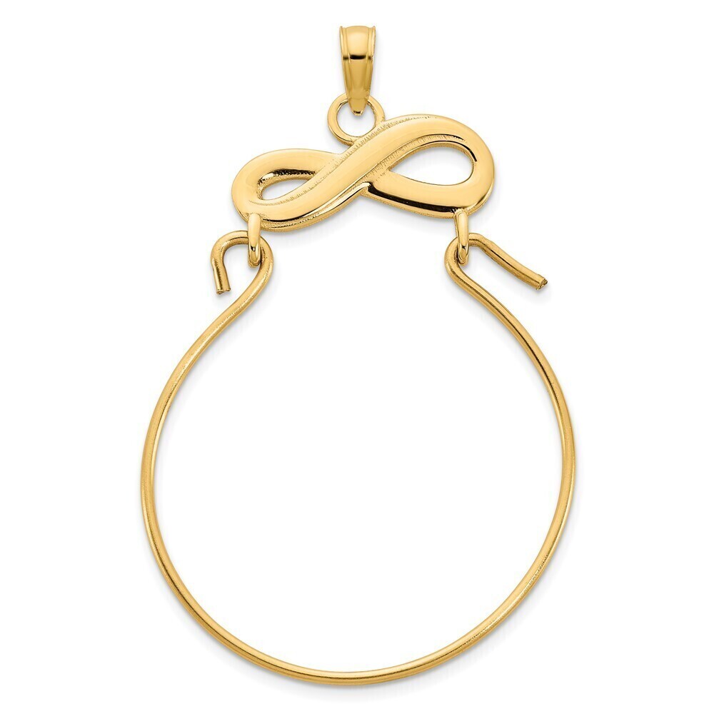 Million Charms 14k Yellow Gold Infinity Charm Holder Pendant